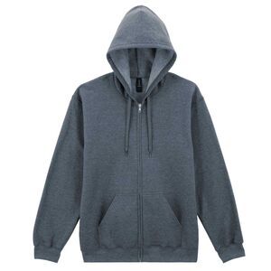 Gildan Unisex Adult Fleece Midweight Full Zip Hoodie / Dark Heather